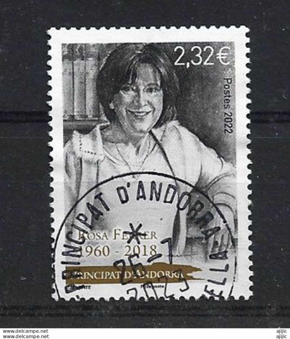 2022. Rosa Ferrer Obiols.Ministre De La Santé,du Bien-être & Travail. Timbre Oblitéré 1 ère Qualité. Haute Faciale. - Used Stamps