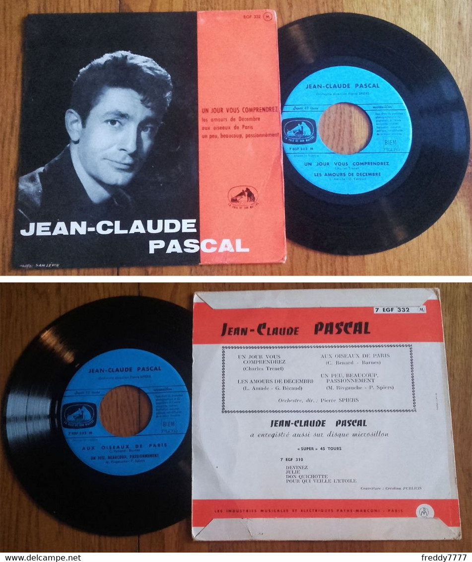 RARE French EP 45t RPM BIEM (7") JEAN-CLAUDE PASCAL (1958) - Ediciones De Colección