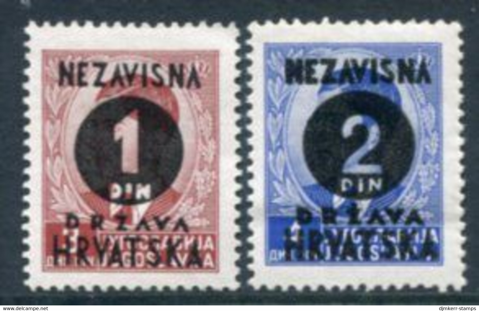 CROATIA 1941 Surcharges 1/D./3 D., 2 D./4 D. MNH / **. Michel 41-42 - Croatie