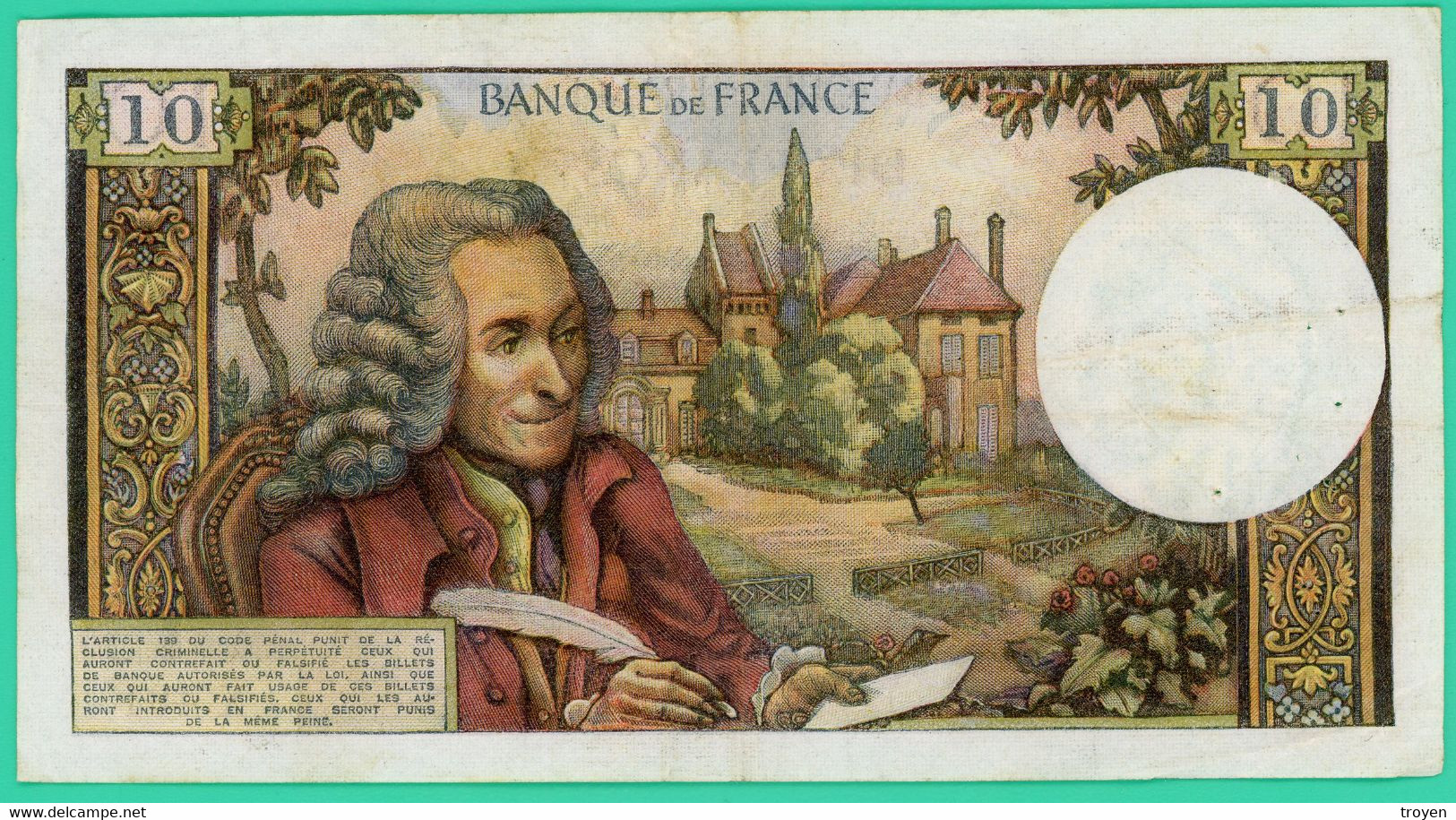 10 Francs - Voltaire - France -  K.8-5-1969.K  N° 86851 /X.491  - TB +- - 10 F 1963-1973 ''Voltaire''