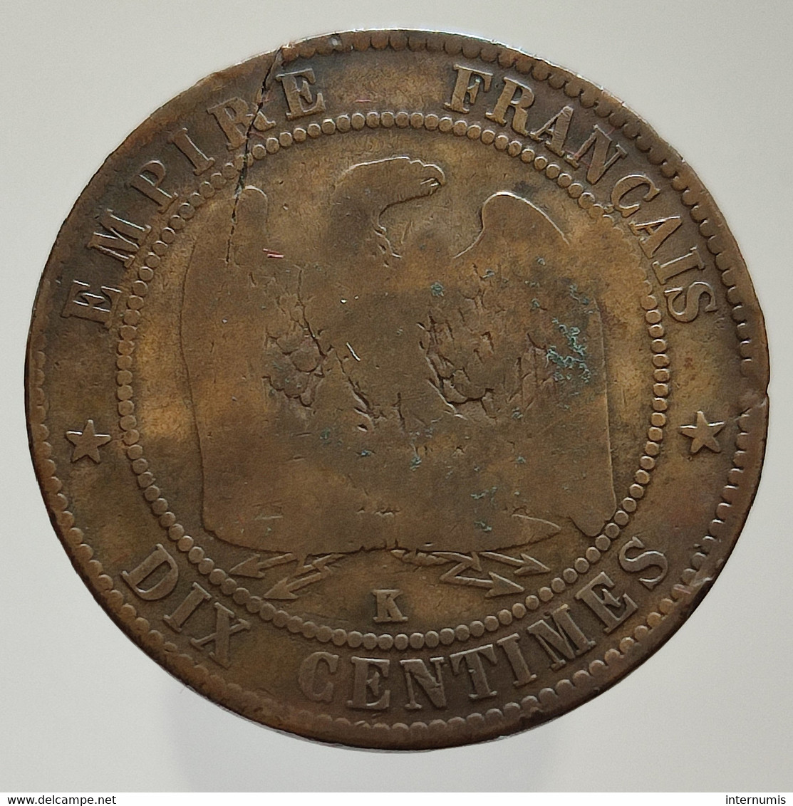 France Napoleon III "PEARS SOAP" 10 Centimes 1861-K  Cuivre (Copper) - Profesionales/De Sociedad