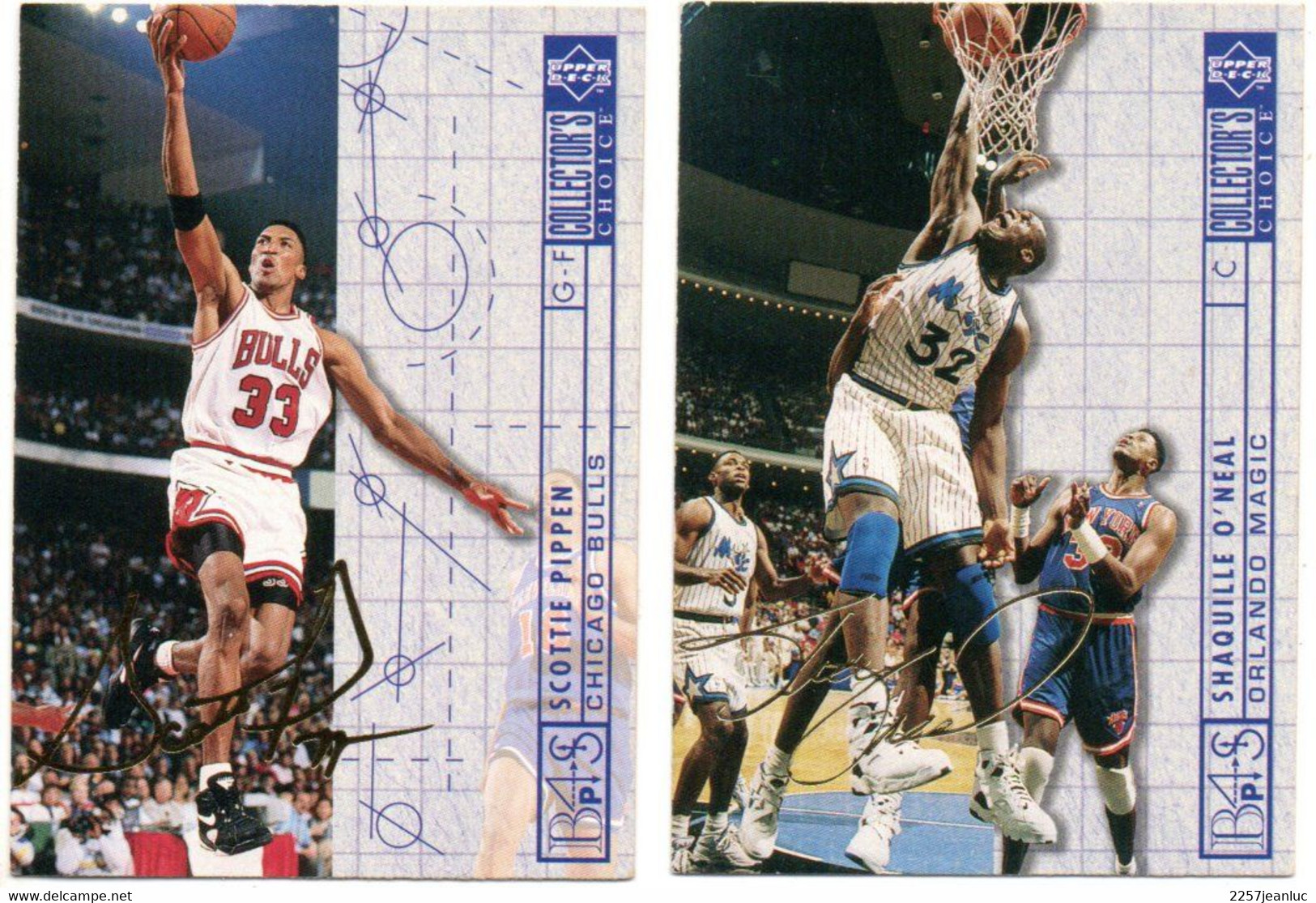 2 Cartes Pamini Club Basket Ball *  N;375 Scottie Pippen Chicago Bulls & 390 Shaquille ONeal Orlando Magic   USA - Baloncesto