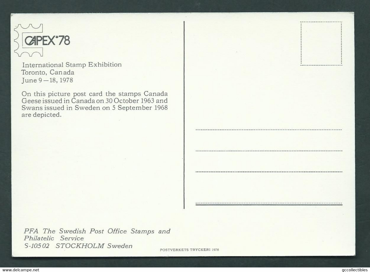 Capex'78 Canada/Sweden & Interposta 1959 Germany - Post Office Cards