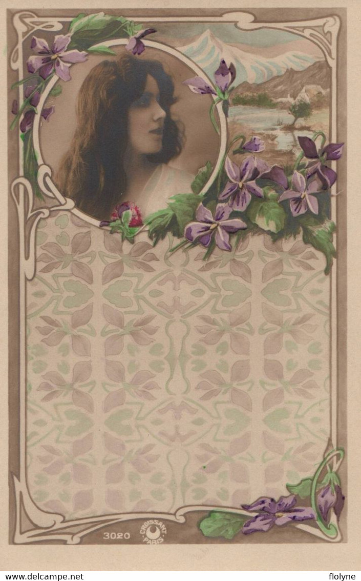 Art Nouveau - Cpa Carte Photo Illustrateur - Femme Et Fleurs - Jugenstil - 1900-1949