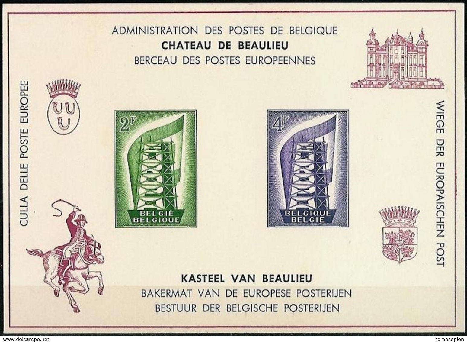 Europa CEPT 1956 Belgique - Belgium - Belgien Y&T N°DP994 à 995 - Michel N°PD1043 à 1044 *** - EUROPA - 1956
