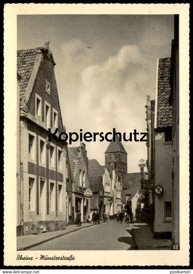 ÄLTERE POSTKARTE RHEINE MÜNSTERSTRASSE AK Postcard Ansichtskarte Cpa - Rheine