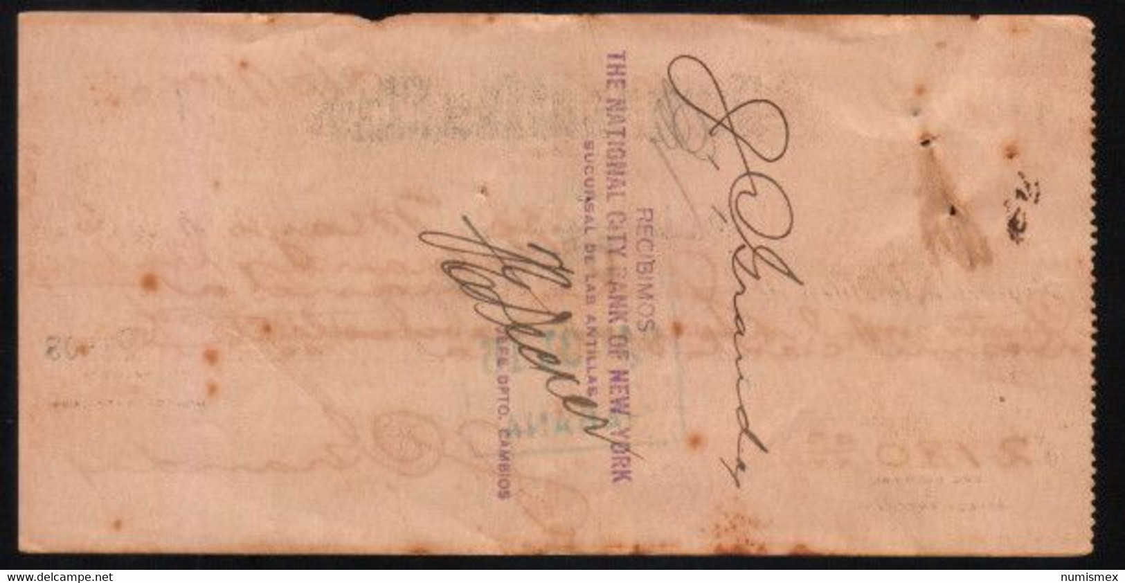 CUBA CHECK  FUMAGALLI & Hno. N.00255 03/05/1916 SUCURSAL  HABANA - Schecks  Und Reiseschecks