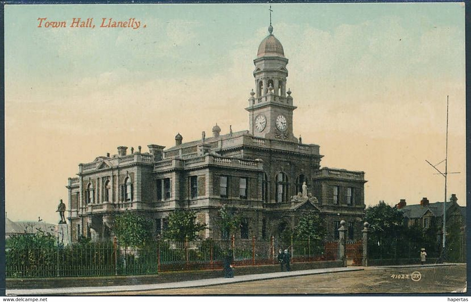 Wales, Llanelly, Town Hall - Posted 1911 - Monmouthshire