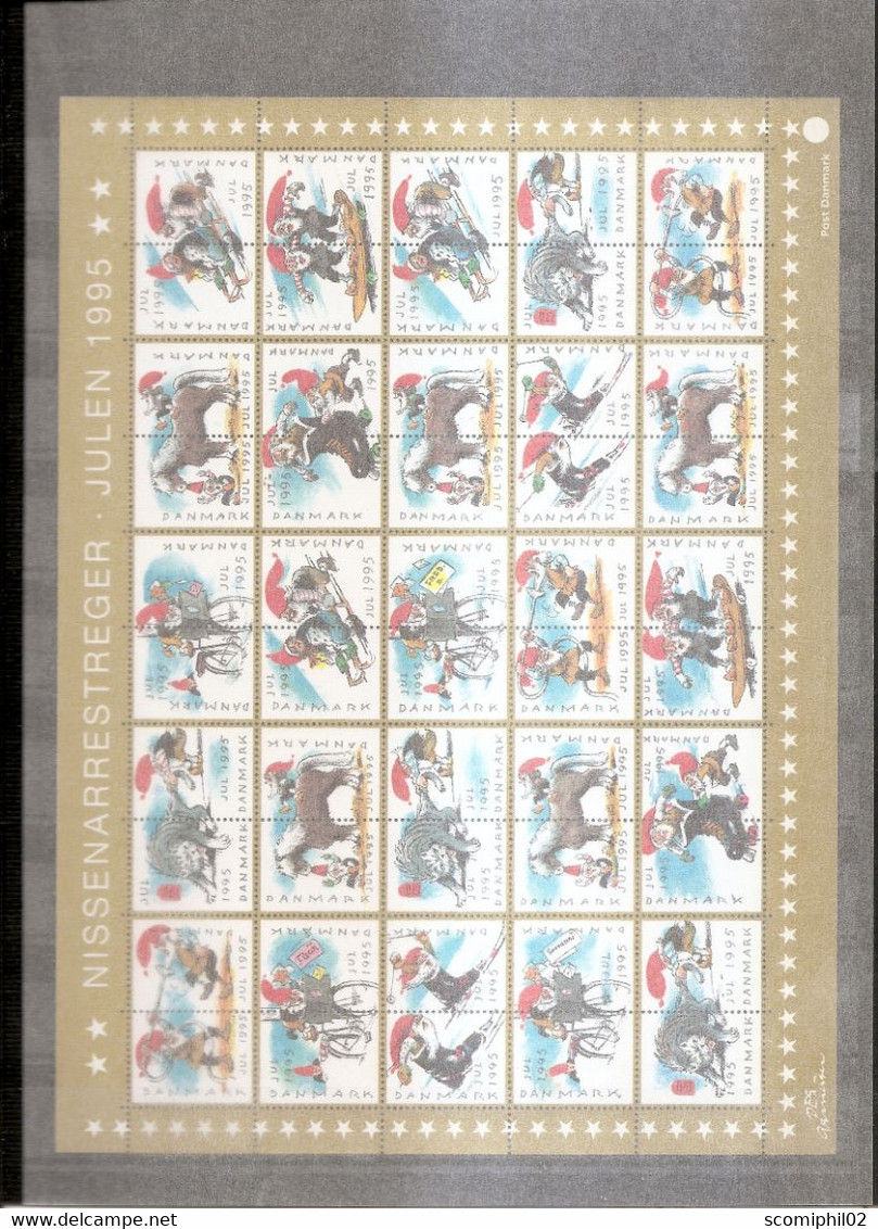 Danemark - Noel ( Feuille Complète De Timbres Privés De 1995 à Voir) - Ganze Bögen