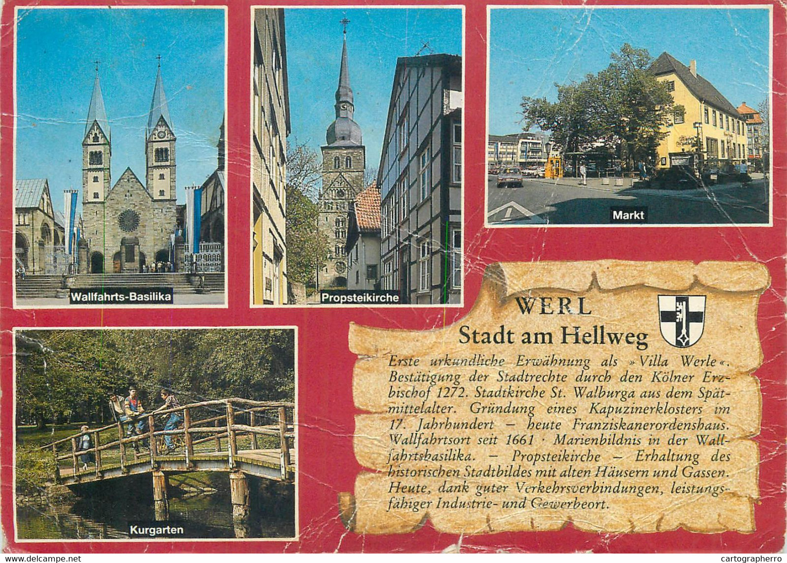 Postcard Germany Werl Stadt Am Hellweg Multi View - Werl