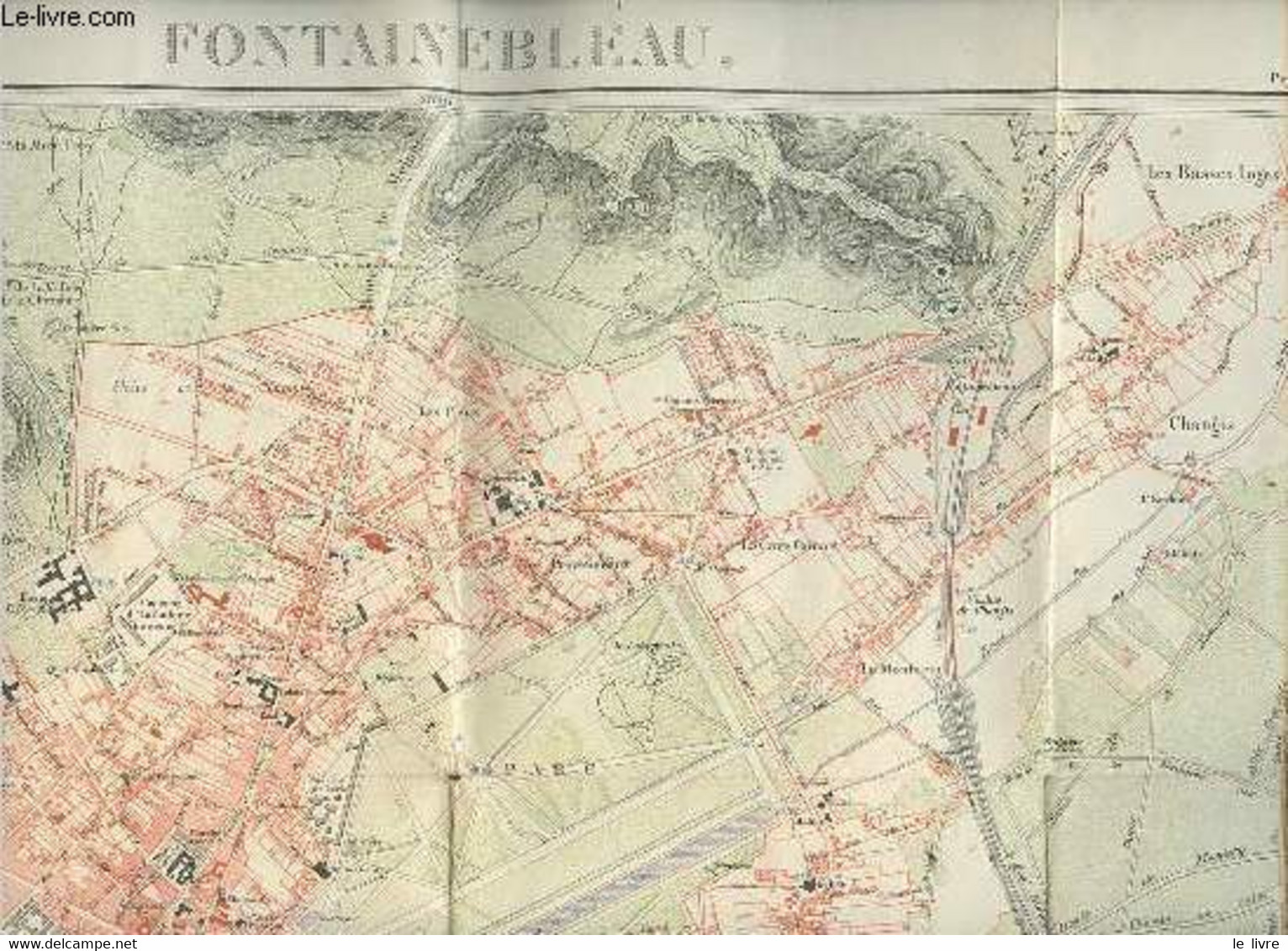 Carte De La Ville De Fontainebleau Par Colinet - échelle De 1/10 000 - Dimension De La Carte : 54 X 42.5 Cm - Colinet - - Kaarten & Atlas