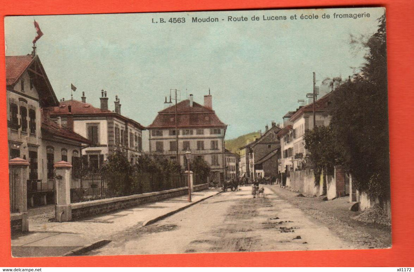 OAB-13  Moudon  Route De Lucens Et Ecole De Fromagerie.  Louis Burgy 4563 - Lucens