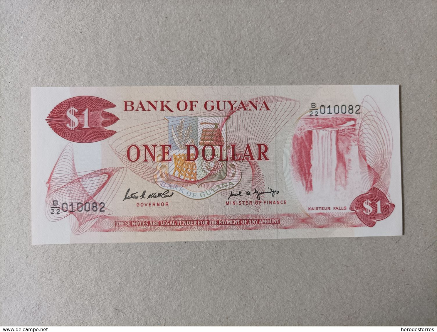 Guyana - Billete de Guyana de 1 Dolar, Uncirculated