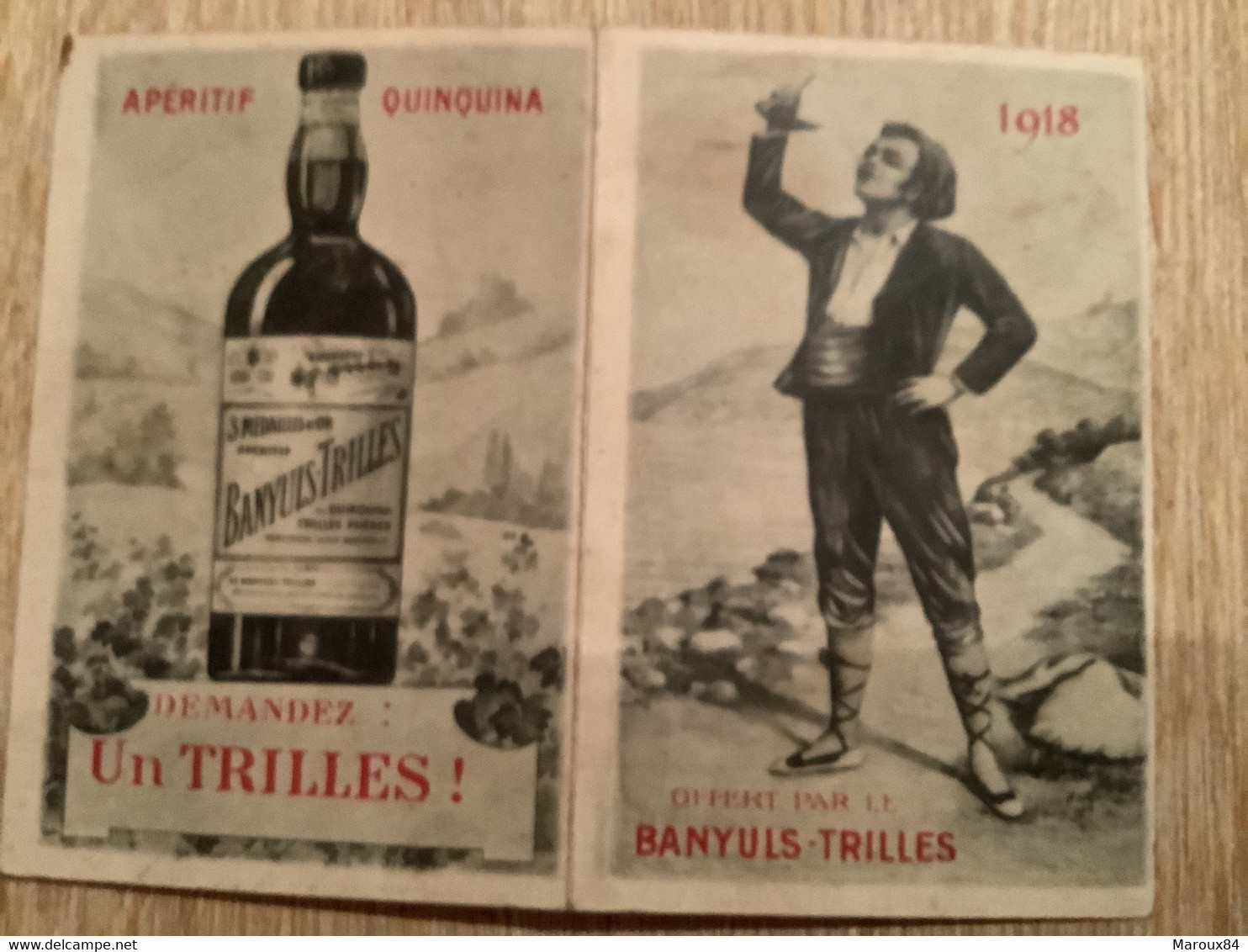 Dpt 66 Petit Calendrier De Poche 1918 Pub Banyuls-trilles Apéritif Quinquina - Formato Piccolo : 1901-20