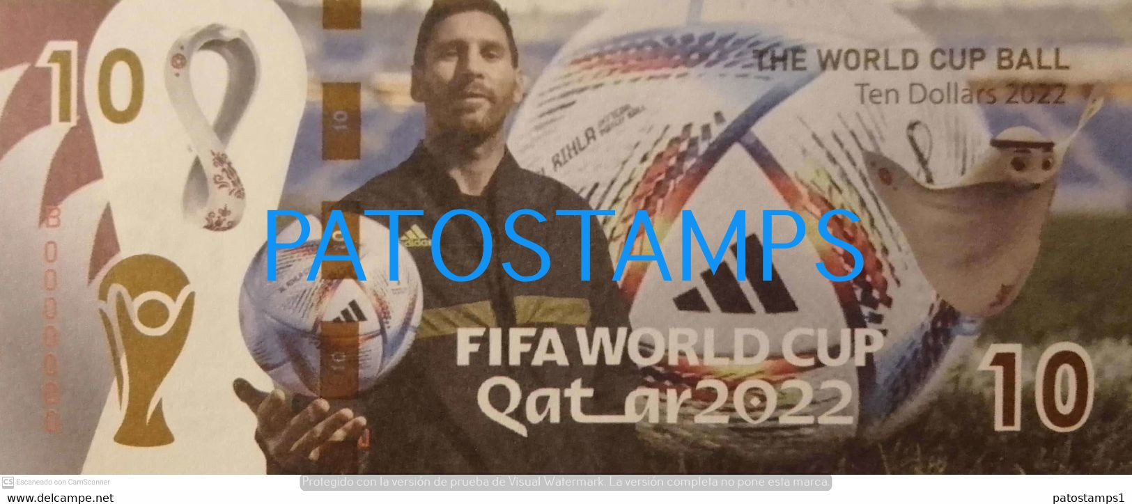 197554 BILLETE FANTASY TICKET 10 BANK ARGENTINA SOCCER FUTBOL FIFA WORLD CUP 2022 QATAR PLAYER LEO MESSI NO POSTCARD - Vrac - Billets