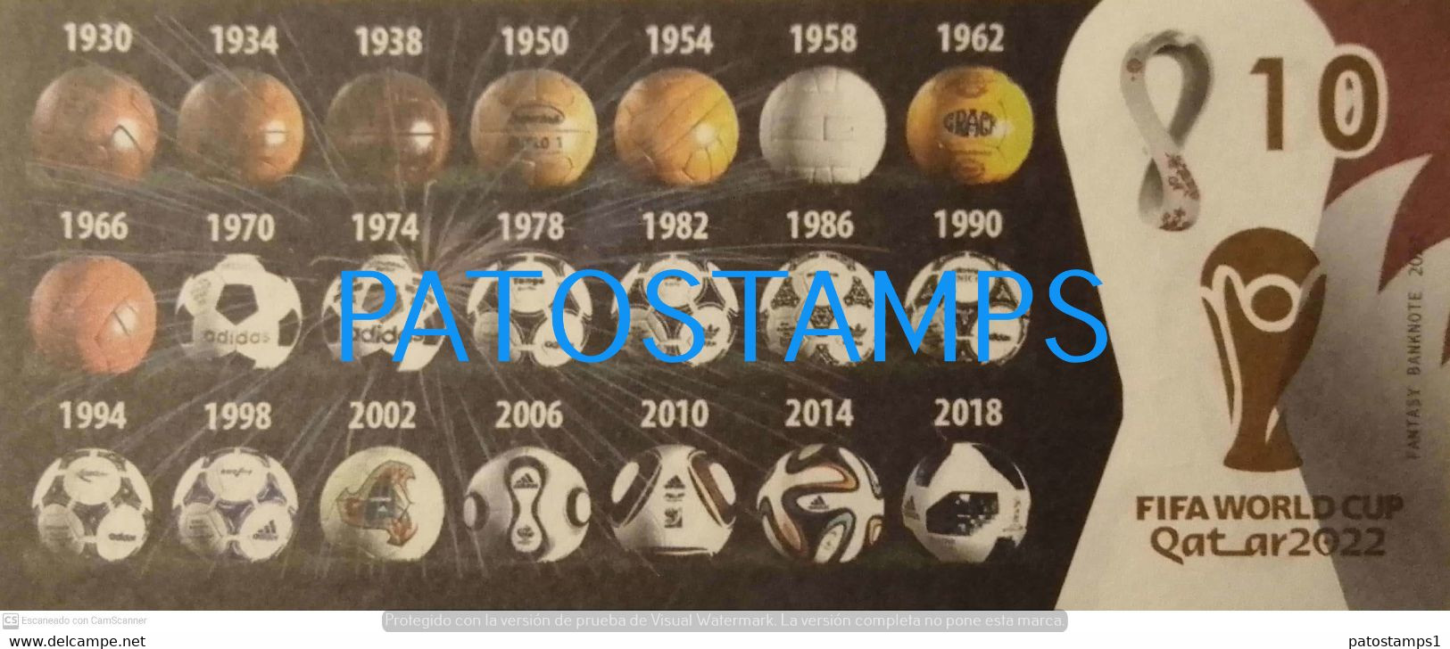 197554 BILLETE FANTASY TICKET 10 BANK ARGENTINA SOCCER FUTBOL FIFA WORLD CUP 2022 QATAR PLAYER LEO MESSI NO POSTCARD - Kilowaar - Bankbiljetten