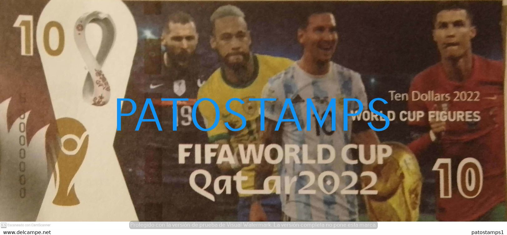 197556 BILLETE FANTASY TICKET 10 BANK ARGENTINA SOCCER FUTBOL FIFA WORLD CUP 2022 QATAR FIGURES PLAYERS NO POSTCARD - Mezclas - Billetes
