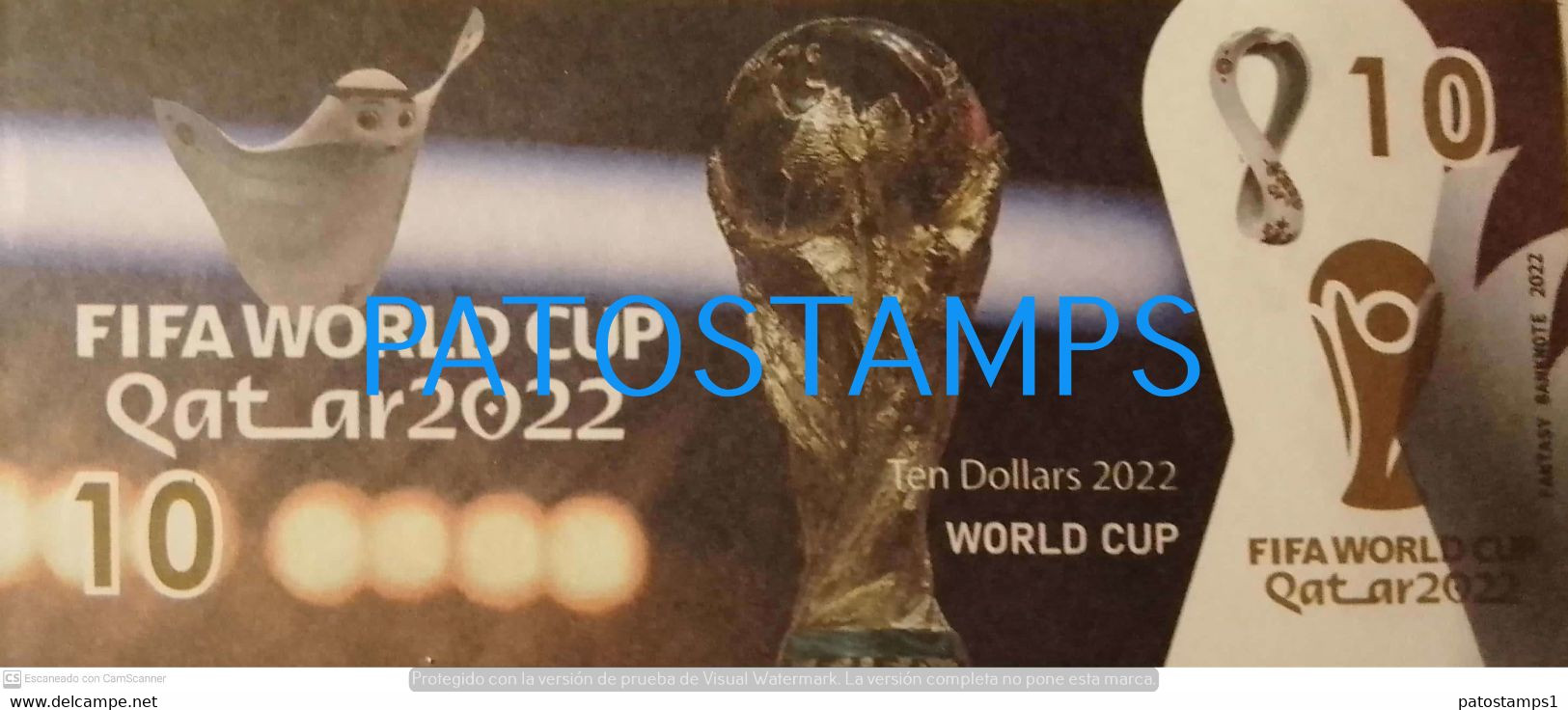 197556 BILLETE FANTASY TICKET 10 BANK ARGENTINA SOCCER FUTBOL FIFA WORLD CUP 2022 QATAR FIGURES PLAYERS NO POSTCARD - Alla Rinfusa - Banconote