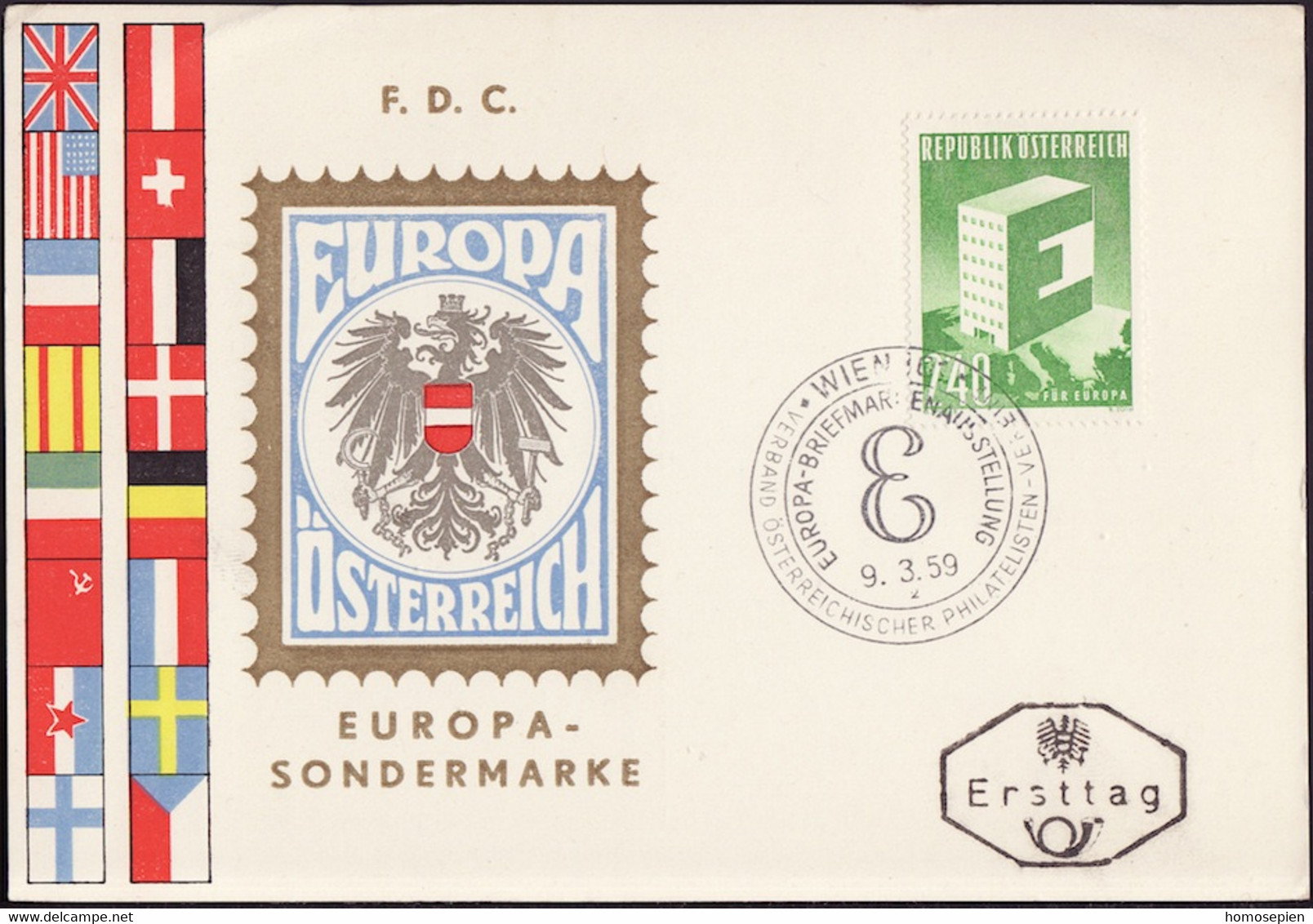 Europa CEPT 1959 Autriche - Österreich - Austria CM Y&T N°901 - Michel N°MK1059 - 2,40s EUROPA - 1959