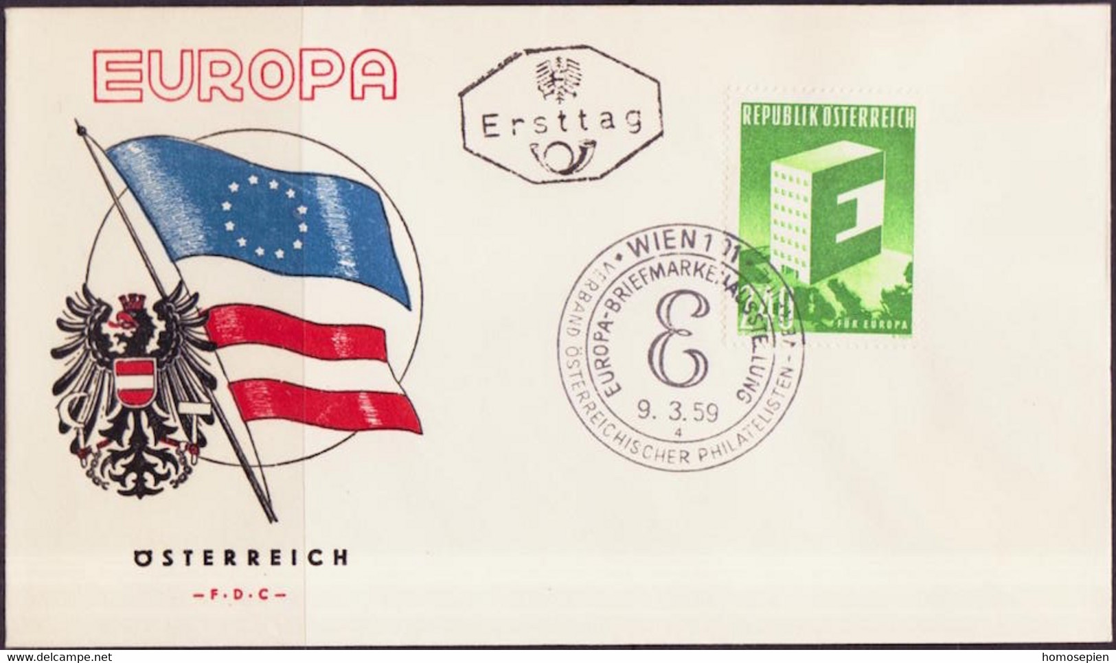 Europa CEPT 1959 Autriche - Österreich - Austria FDC1 Y&T N°901 - Michel N°1059 - 2,40s EUROPA - 1959