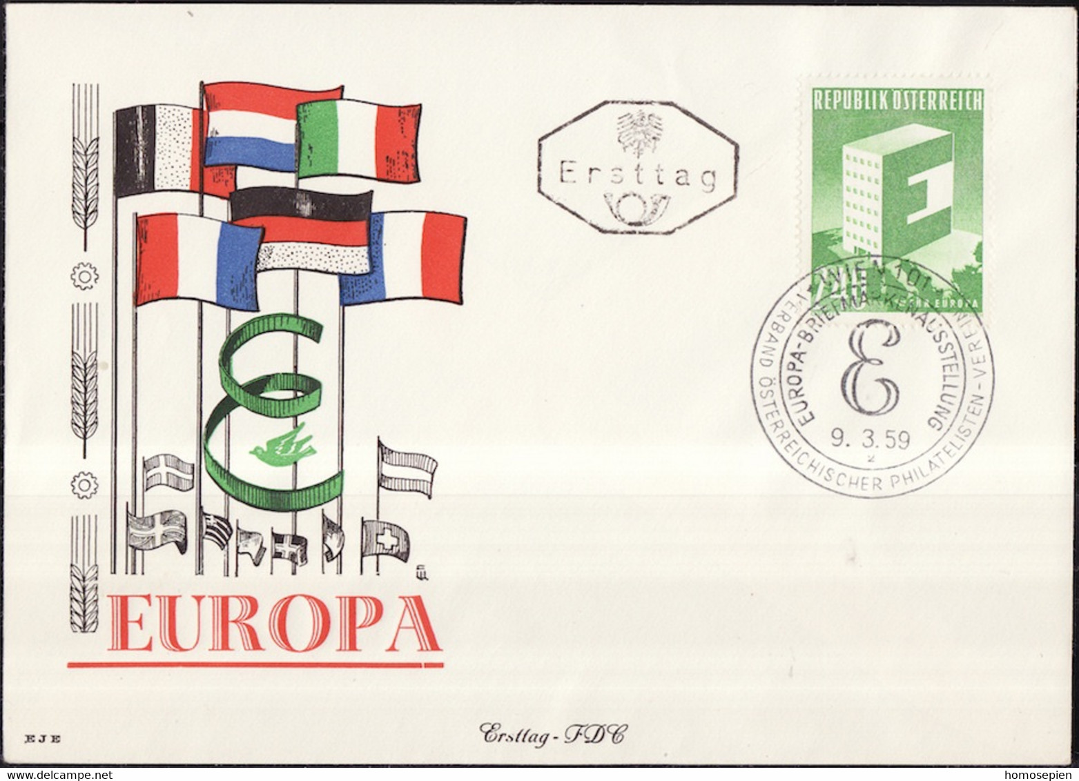 Europa CEPT 1959 Autriche - Österreich - Austria FDC6 Y&T N°901 - Michel N°1059 - 2,40s EUROPA - 1959