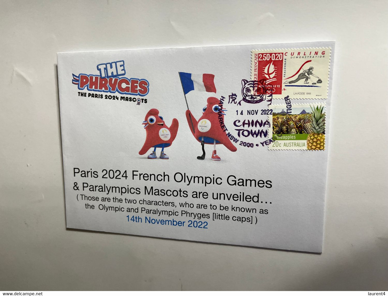 (4 M 12) France 2024 - Paris Olympic & Paralympics Games Mascots Unveilled - Phryges (with France Olympic Stamp) - Estate 2024 : Parigi