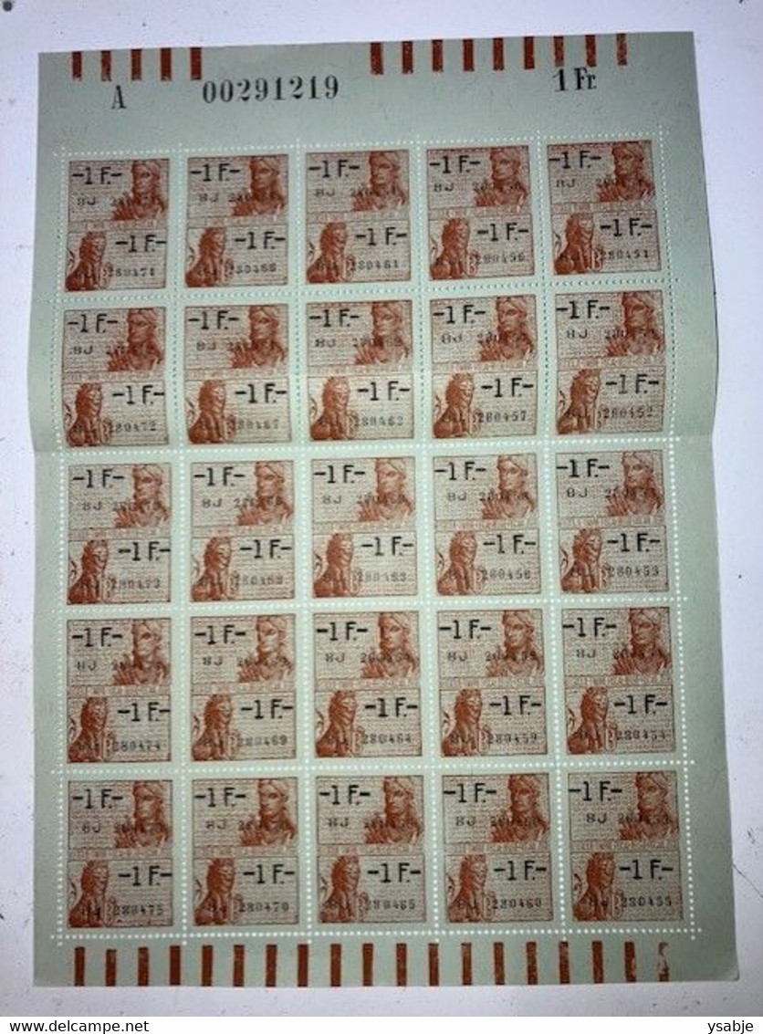 Belgique Timbre Fiscal / Fiscaal Zegel België -  1F. - Stamps
