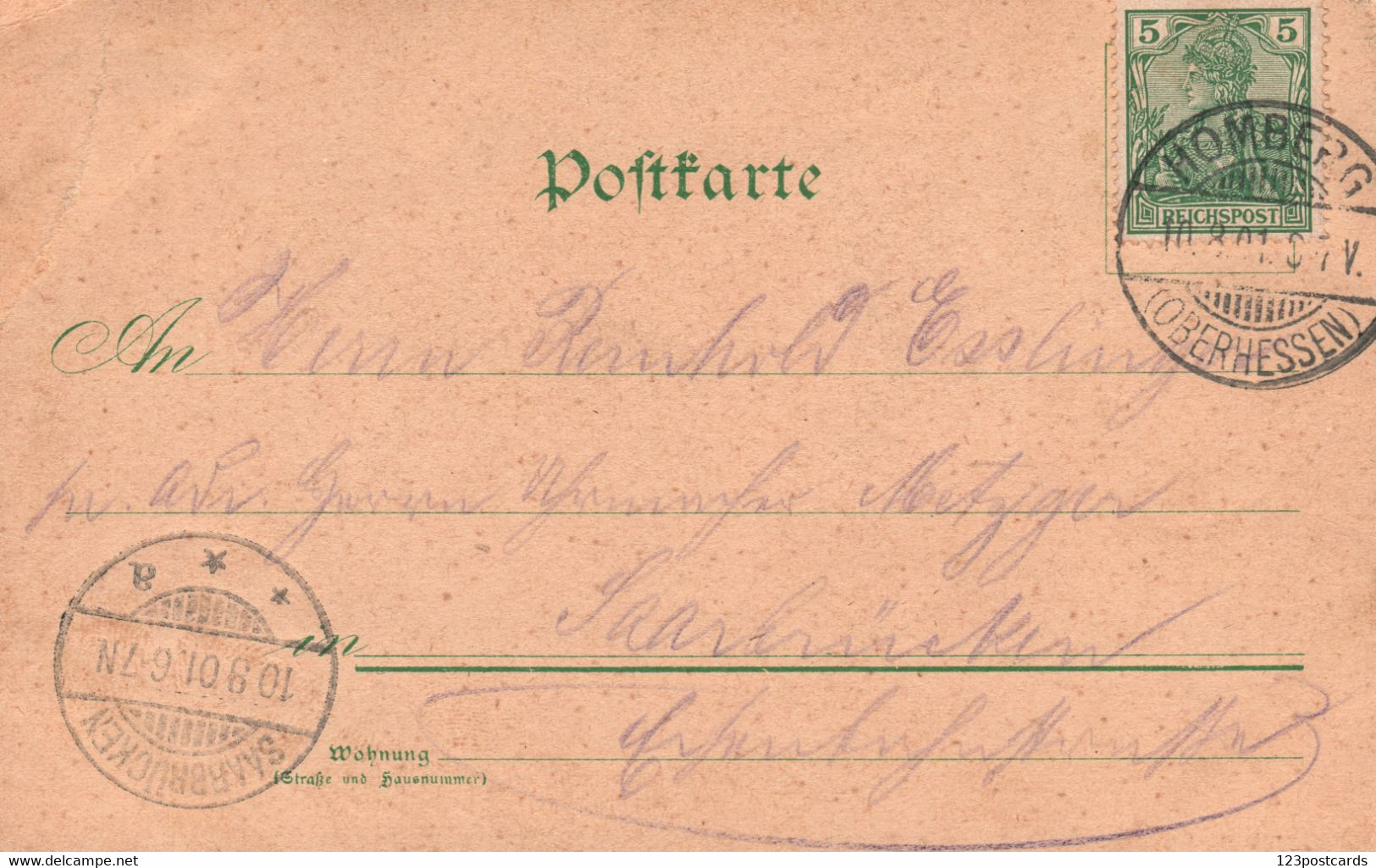 Germany - Gruss Aus Homberg A.d. Ohm. - 1901 - VERY RARE! - Homberg