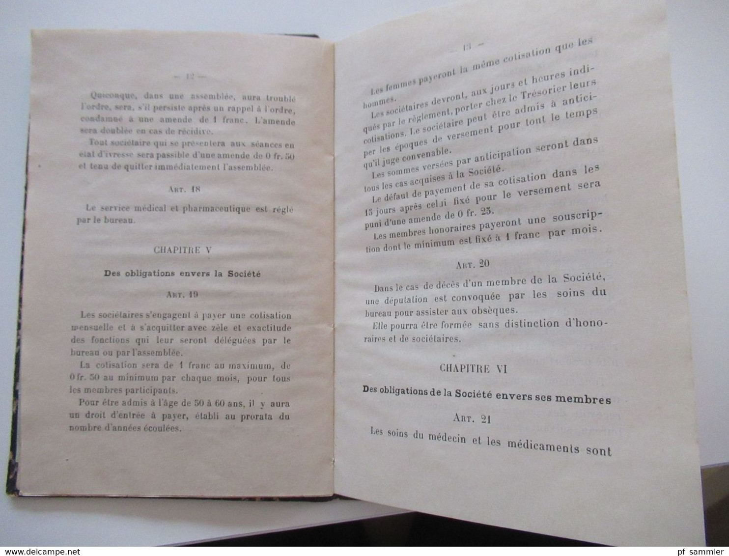 Frankreich 1909 kleines Buch Société De Secours Mutuels de La Ferté Imbault Patronage Saint Taurin Orléons