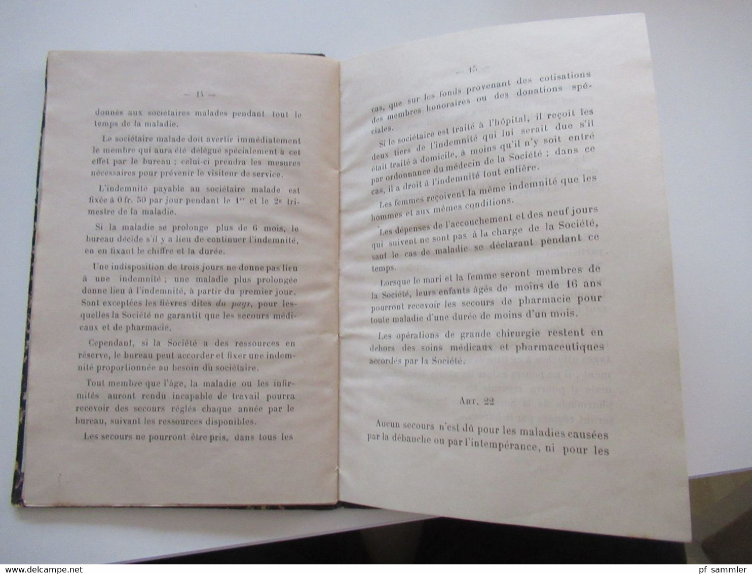 Frankreich 1909 kleines Buch Société De Secours Mutuels de La Ferté Imbault Patronage Saint Taurin Orléons