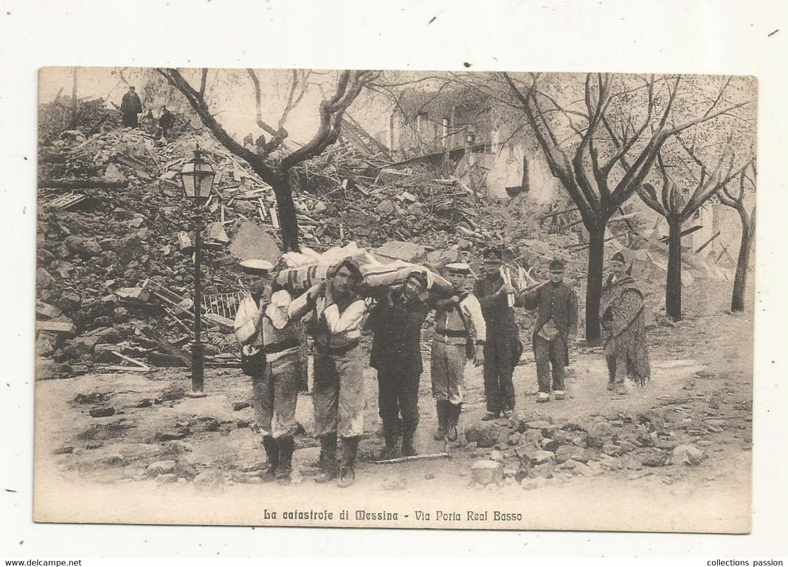 Cp, ITALIE, Catastrophe,  La CATASTROFE Di MESSINA,  Via Porta Real Basso,  Vierge, Séisme Du 28 Décembre 1908 - Catástrofes