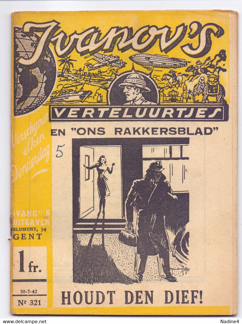 Tijdschrift Ivanov's Verteluurtjes - N° 321 - Houdt Den Dief - Sacha Ivanov - Uitg. Ivanov's  Gent - 1942 - Jeugd