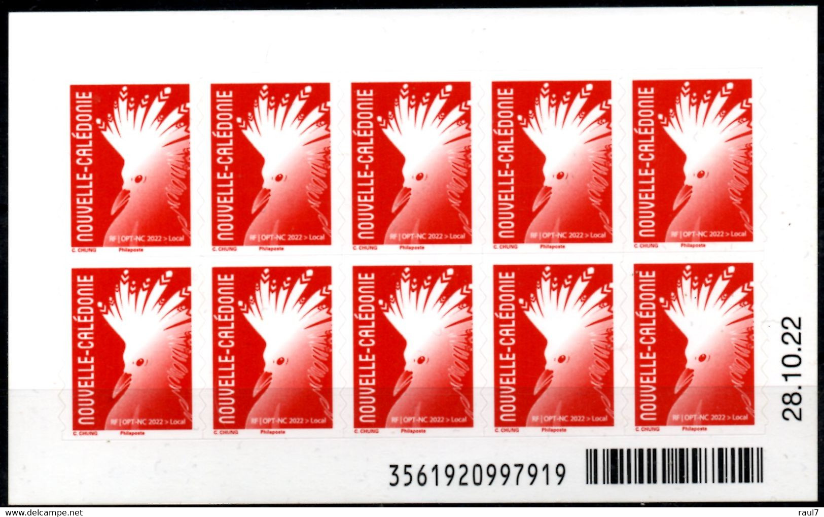 Nouvelle-Calédonie 2022 - Série Courante Le Cagou Rouge  - Carnet Neuf // Mnh - Unused Stamps