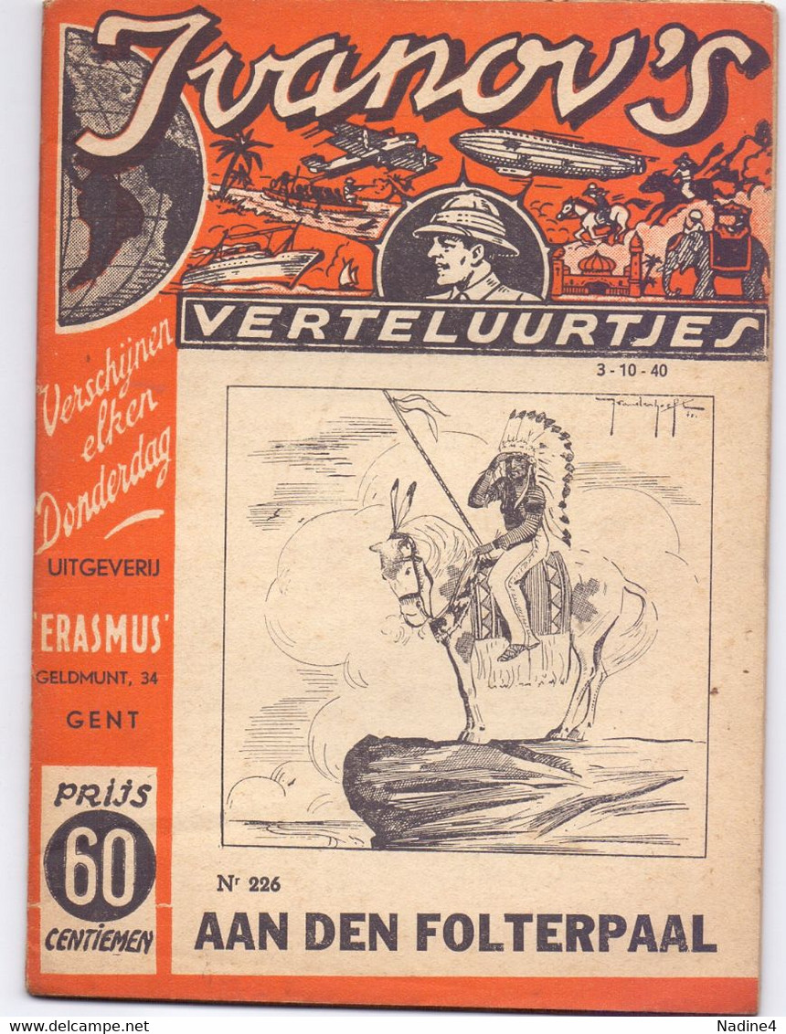 Tijdschrift Ivanov's Verteluurtjes - N° 226 - Aan De Folterpaal - Sacha Ivanov - Uitg. Erasmus Gent - 1940 - Giovani