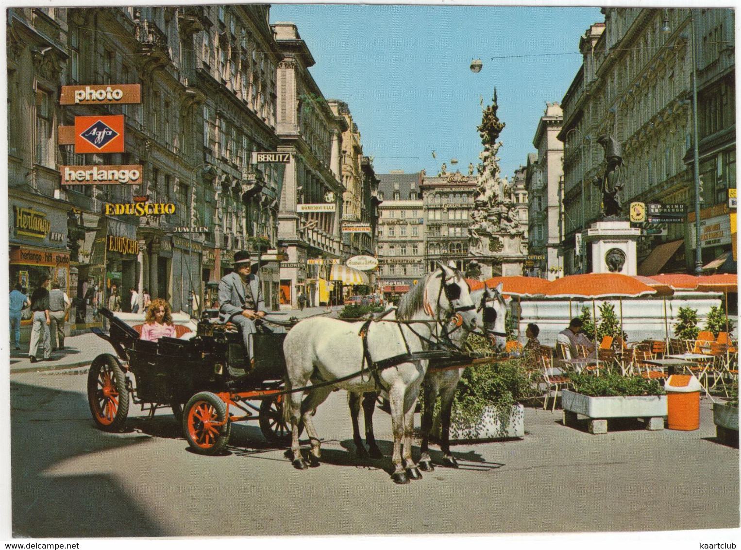 Wien - Fußgangerzone Graben Mit Pestsäule Und FIAKER - (Österreich/Austria) - Taxis & Huurvoertuigen