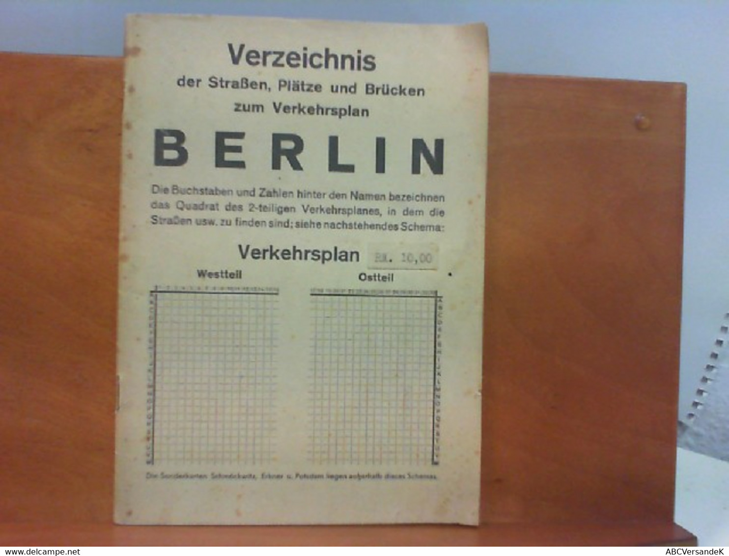 Verzeichnis Der Straßen, Plätze Und Brücken Zum Verkehrsplan Berlin - Germany (general)