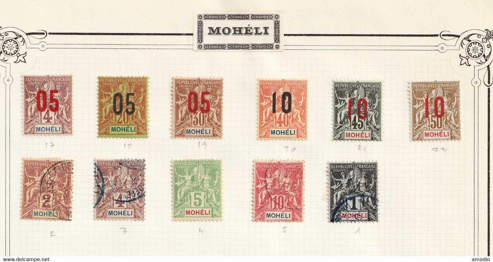 Mohéli YT 1/5, 17/22 Oblit Et N* Non Collés TB - Used Stamps