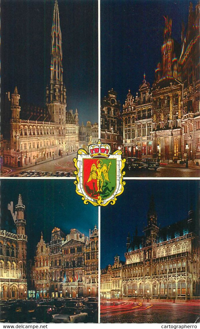 Postcard Bruxelles Market Place At Night - Markten