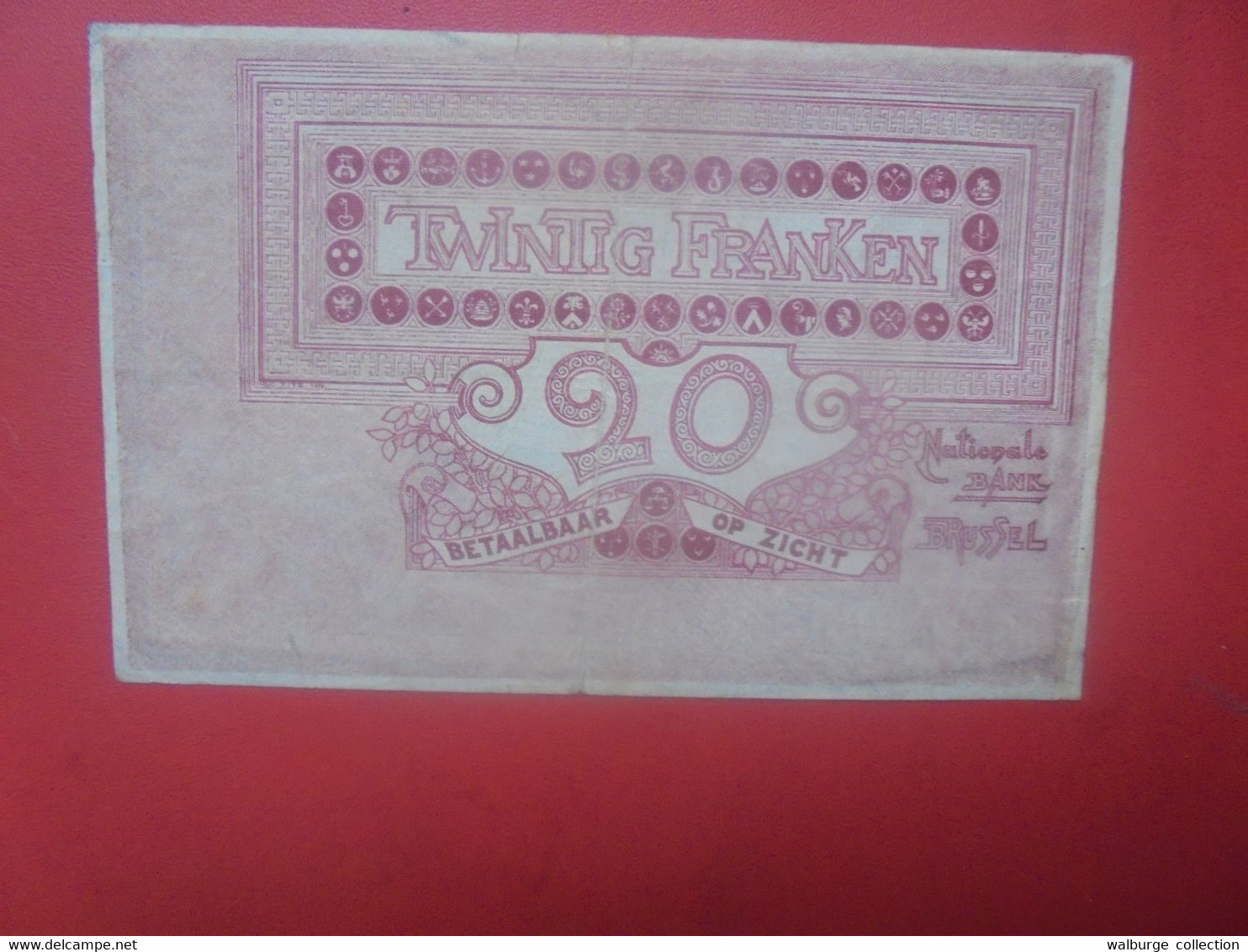 BELGIQUE 20 Francs 13-1-1919 Circuler (B.27) - 5-10-20-25 Francos