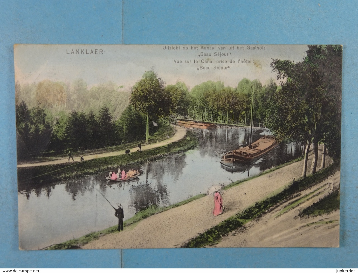 Lanklaer Uitzicht Op Het Kanaal Van Uit Het Gasthof : "Beau Séjour" (colorisée) - Lanaken