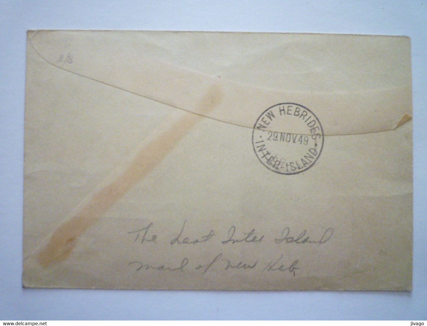 2022 - 4509  NEW HEBRIDES  :  Inter Island Mail  1949   XXX - Briefe U. Dokumente