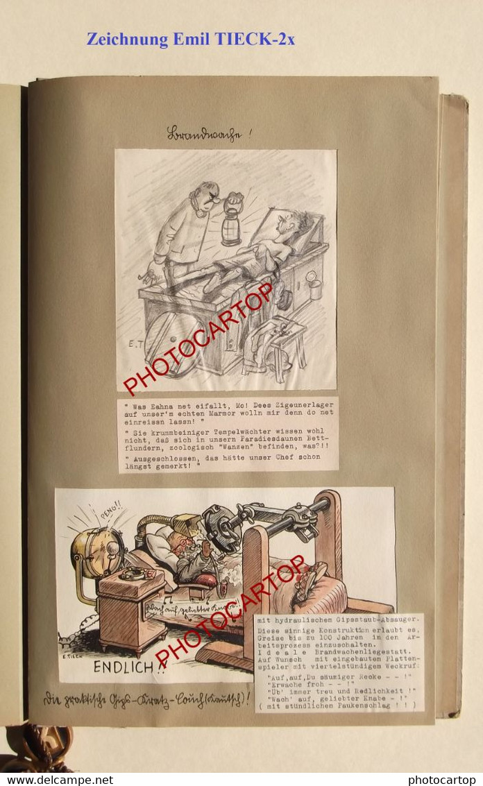 UNIKAT-Geschenkalbum an KARL WENSCHOW-60 ste Geburtstag-79 Original ZEICHNUNGEN-ILLUSTRATEURS-Emil TIECK usw-21-10-1944