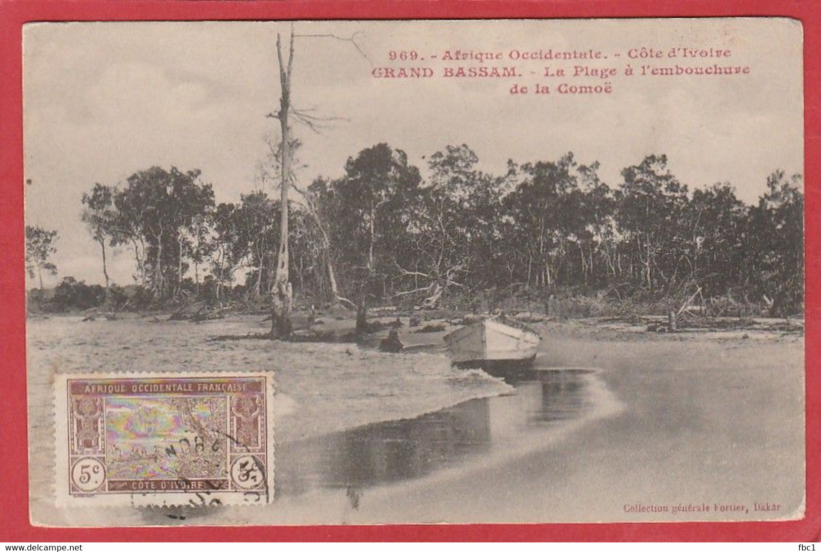 Côte D'Ivoire - Grand Bassam - La Plage à L'emboouchure De La Comoë  (Editeur Fortier N°969) - Côte-d'Ivoire