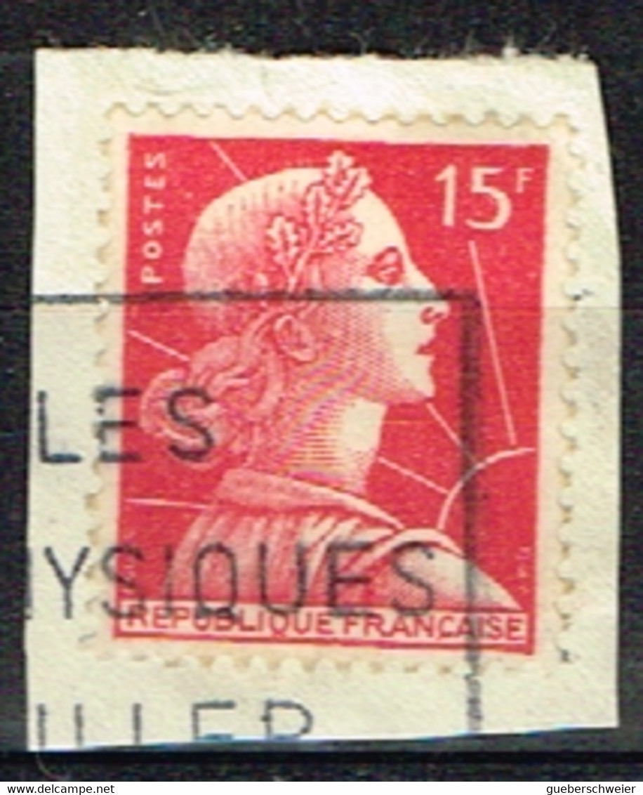 FR55 - FRANCE N° 1011 Obl. Sur Fragment - 1955-1961 Marianne Of Muller