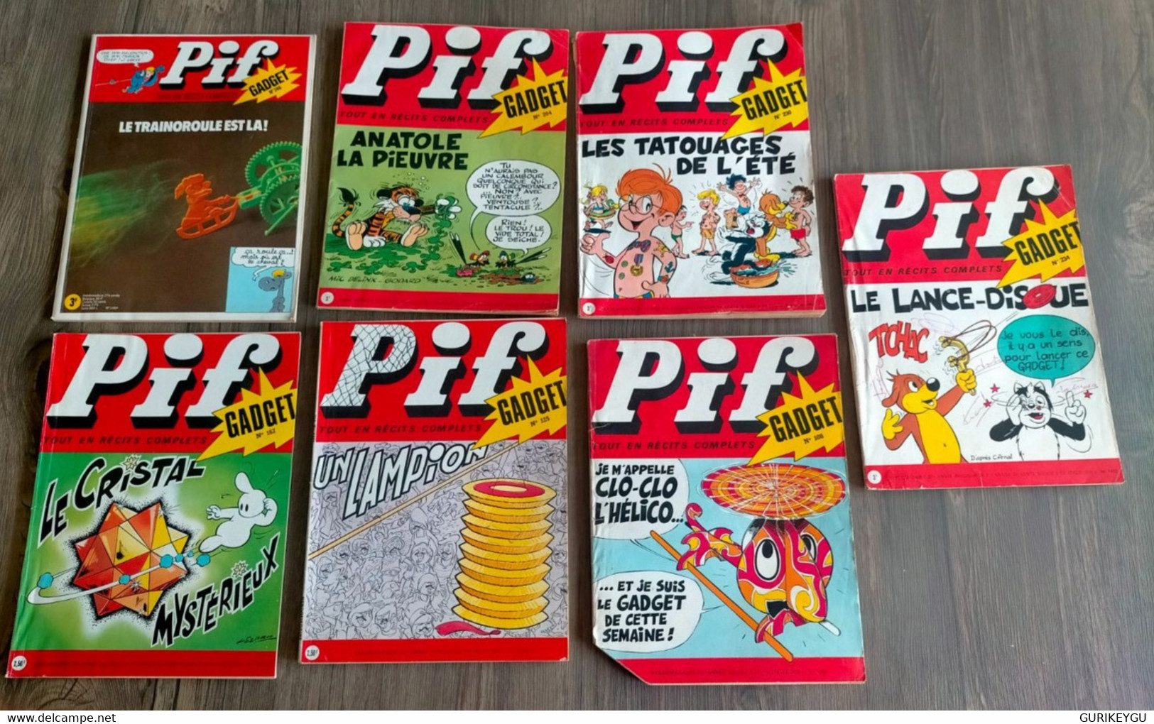 BD  Lot De 7 PIF GADGET N° 108.230.234.246.167.125.204.de 1971 à 1973  VAILLANT Loup Noir RAHAN Teddy Ted CORTO MALTESE - Pif & Hercule