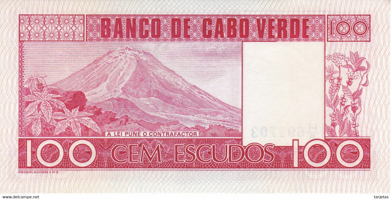 BILLETE DE CABO VERDE DE 100 ESCUDOS DEL AÑO 1977 SIN CIRCULAR (UNC) (BANKNOTE) - Cabo Verde