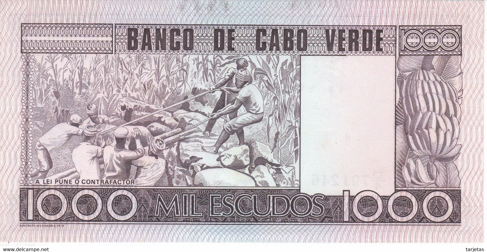 BILLETE DE CABO VERDE DE 1000 ESCUDOS DEL AÑO 1977 SIN CIRCULAR (UNC) (BANKNOTE) - Kaapverdische Eilanden