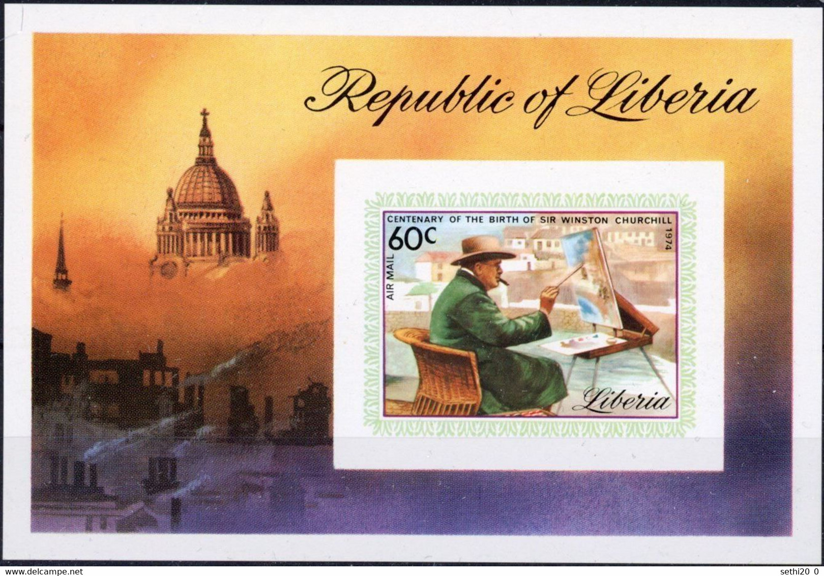 Liberia Sir Winston CHURCHILL Imperf  MNH - Sir Winston Churchill