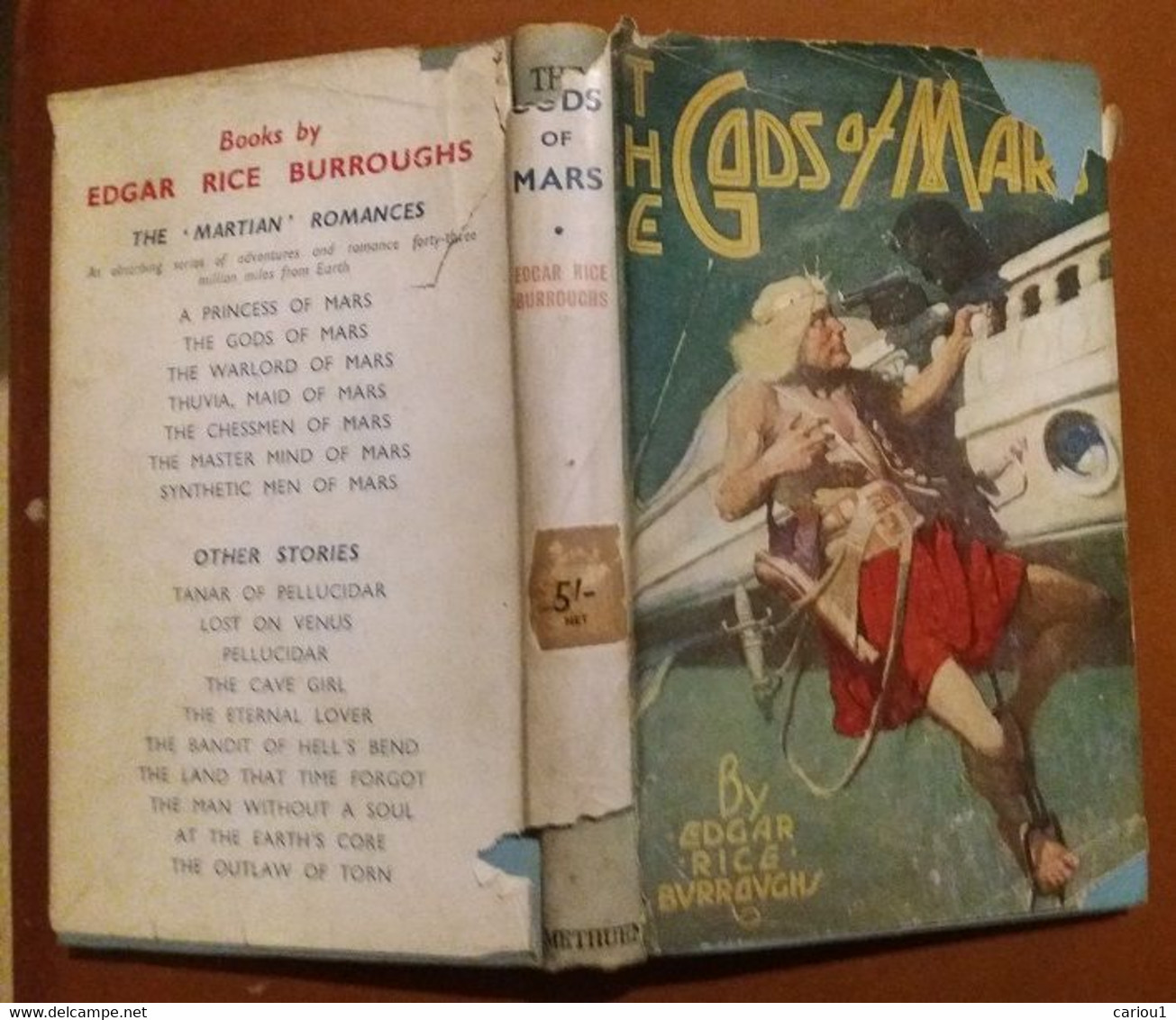 C1 Edgar Rice Burroughs THE GODS OF MARS Methuen 1942 JAQUETTE Dust Jacket PORT INCLUS France - Avant 1950