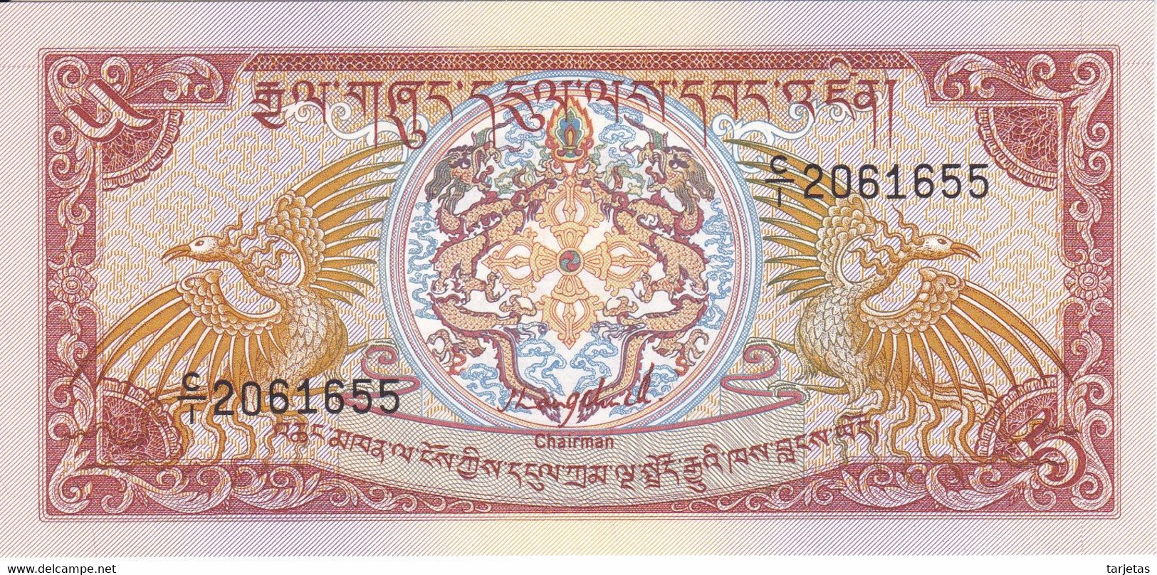 BILLETE DE BHUTAN DE 5 NGULTRUM DEL AÑO 1986 SIN CIRCULAR (UNC) (BANKNOTE) - Bhoutan